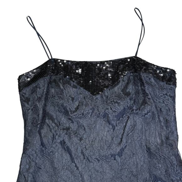 Vintage black sequin lace dress XS - Picture 9 of 16